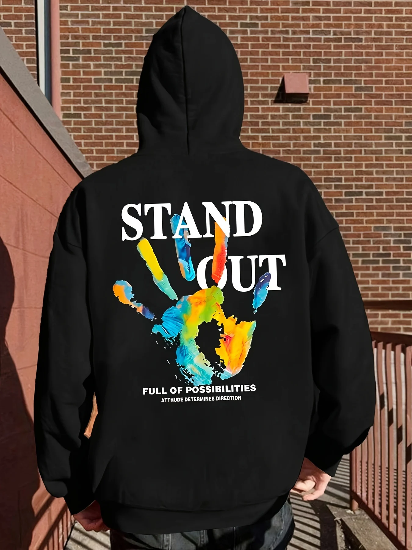 سويت شيرت رجالي كاجوال بقلنسوة على طراز الشارع القديم، سويت شيرت رجالي بغطاء للرأس #1