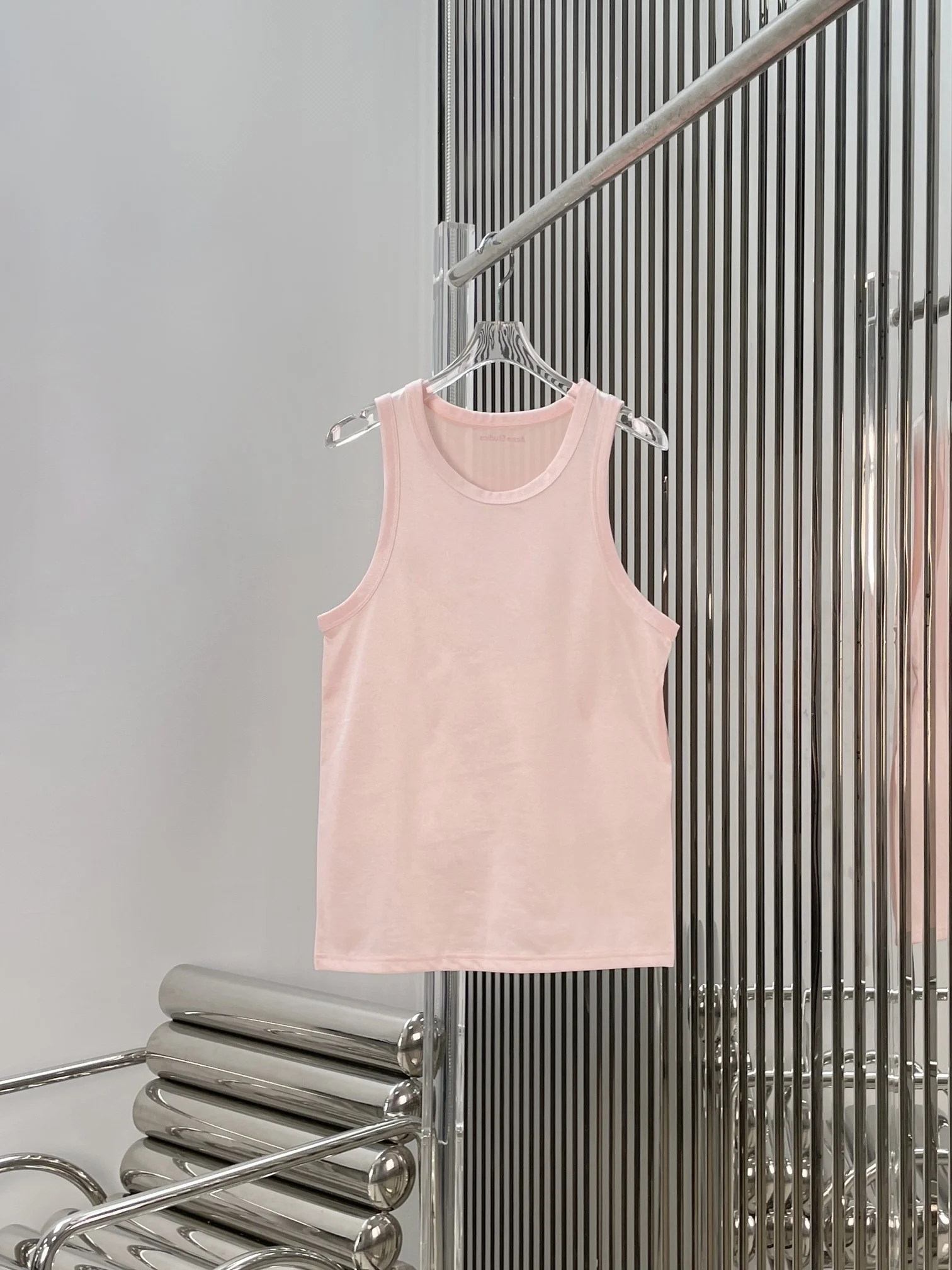 

Women's round Neck Sleeveless Vest Tank Top Pink Letter Print Slimming Base Shirt Casual Comfortable Cotton Summer Fashion