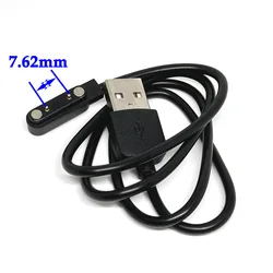 2Pin 7.62mm güçlü manyetik şarj kablosu USB şarj hattı kablosu halat akıllı saatler için siyah beyaz renk 99% evrensel