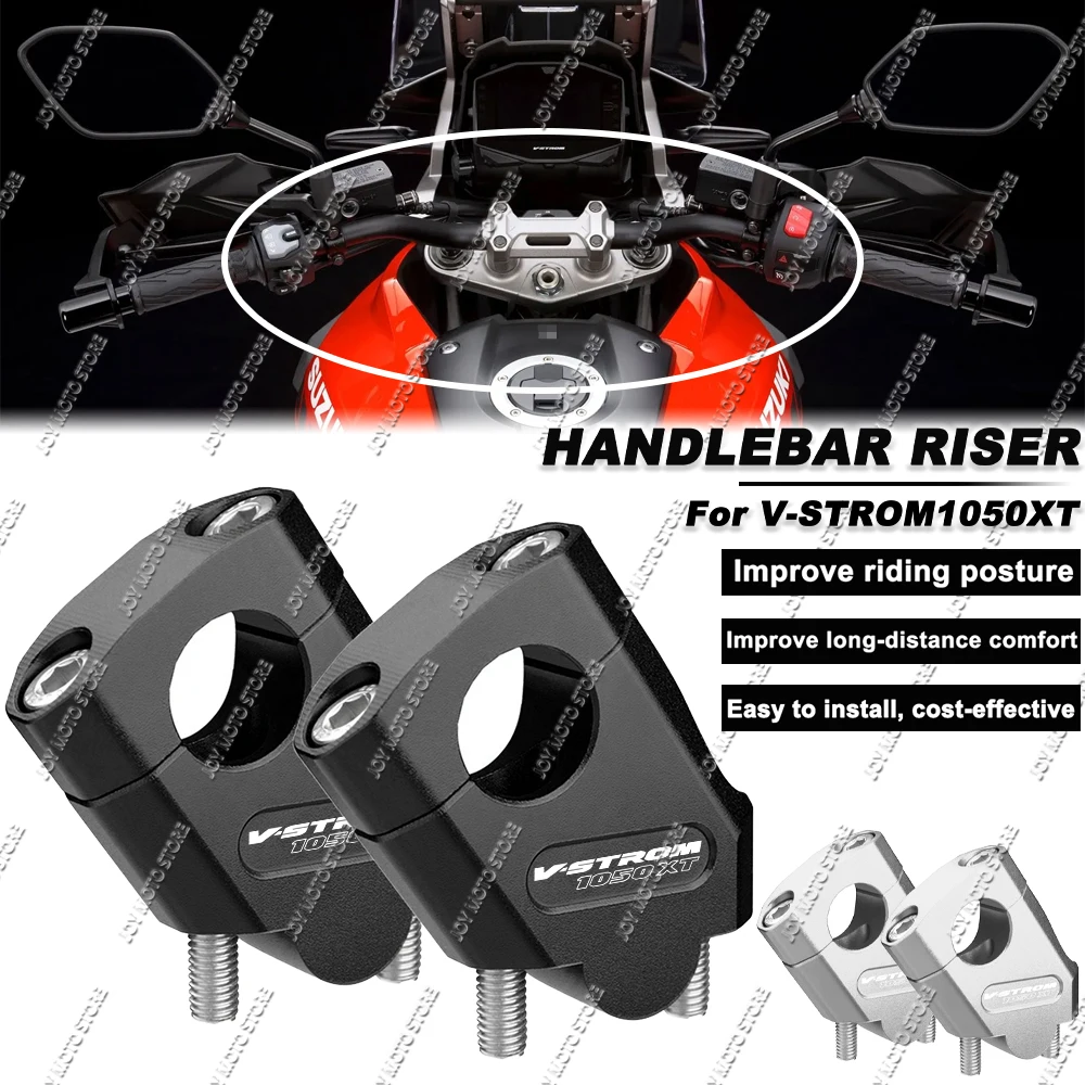

For V-Strom 1050xt Motorcycle Handlebar Riser Bar Mount Handle Clamp Better Upright Position