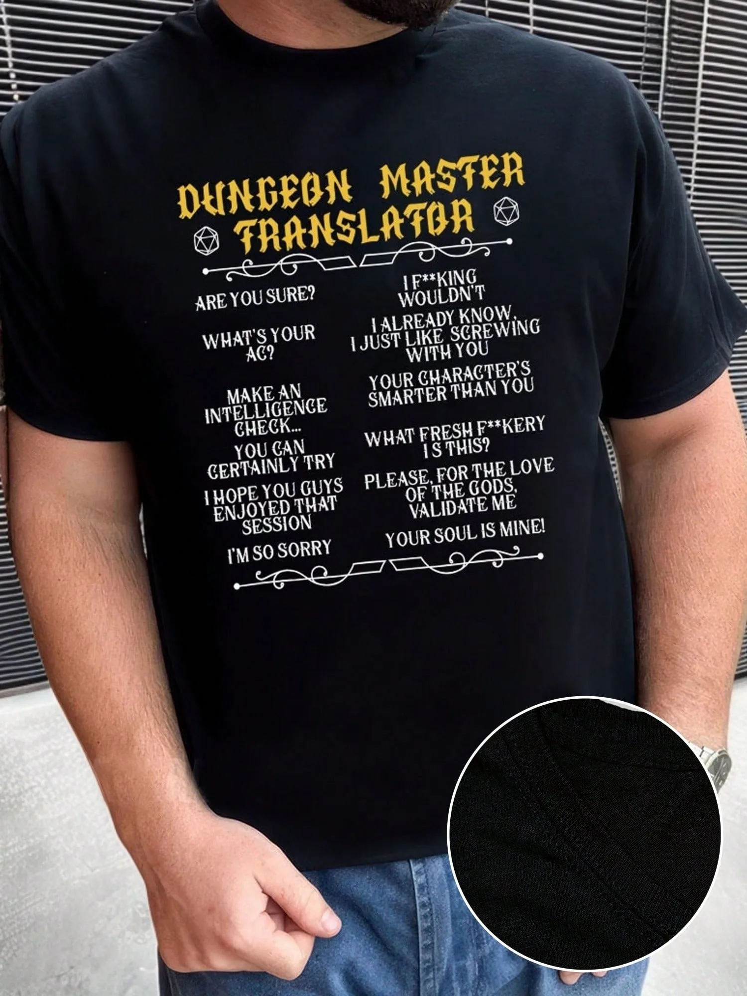 تي شيرت فريد من نوعه برسومات Dungeon Master ملابس ألعاب ممتعة لعشاق الرجال والنساء مرخص رسميًا