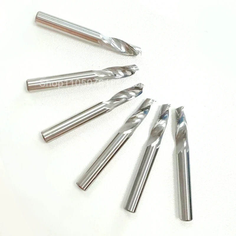 

10 шт./лот 3,175/4/5/6/8 мм инструменты с ЧПУ однофлейтовые фрезы-твердосплавные концевые фрезы для алюминиевых композитных панелей