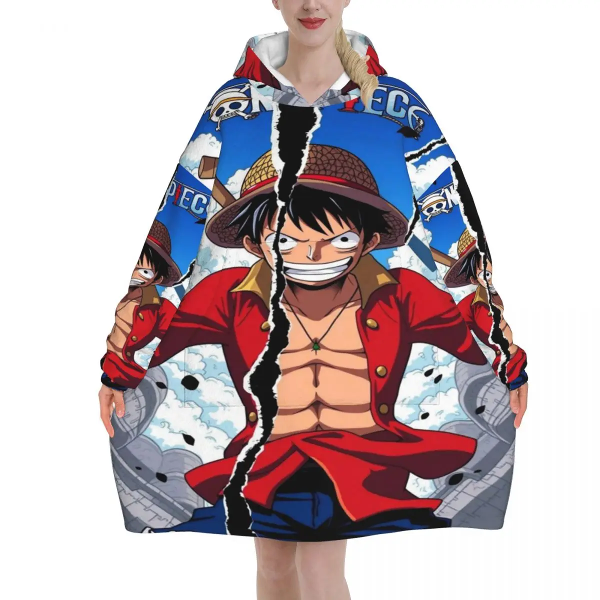 

Luffy Zoro Tony Chopper аниме носимое одеяло толстовка для женщин и мужчин теплое уютное одеяло толстовка толстое флисовое одеяло с капюшоном