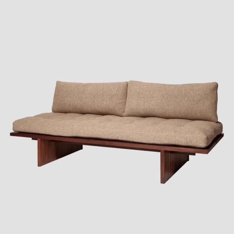 Wabi Sandy Wind Solid Wood Sofa Simple Meeting Leisure Chair Living Room Cafe Homestay Sofa Chair Modern Small Apartment 6