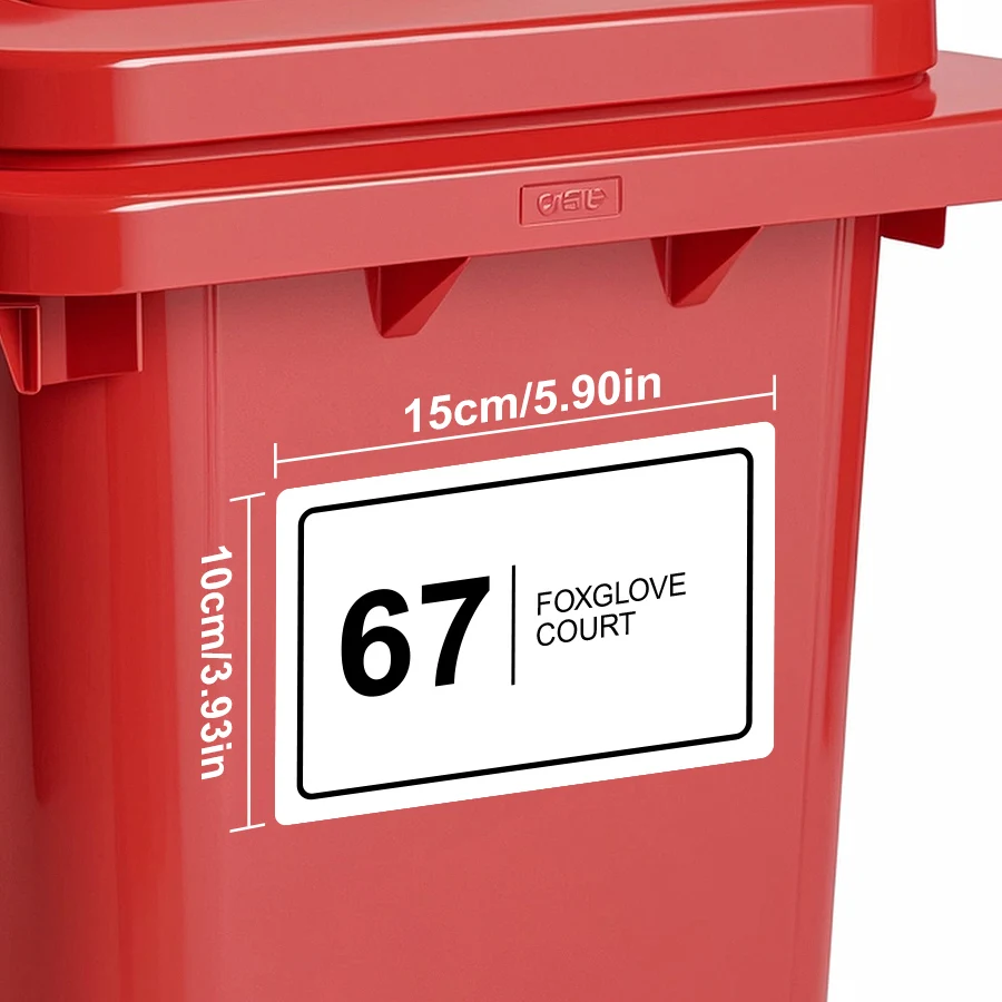 Personalized Garbage Bin Labels | Durable Waterproof Decal Stickers for Wheelie Bins - Custom House Trash Can Decor