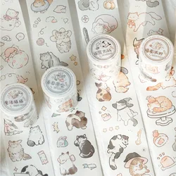 Mr,paper.4 Styles, 200cm Per Roll, Washi Sticker Tape, Cute Cat  DIY Phone Case Collage, Scene Making Materials, Stickers