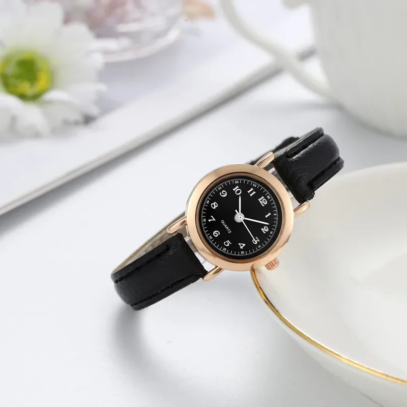 Relojes sencillos Para Mujer, Reloj redondo pequeño con cinturón Para niña, relojes de pulsera de cuarzo, Reloj de vestir Para Mujer, relojes de regalo Para Mujer, Reloj Para Mujer