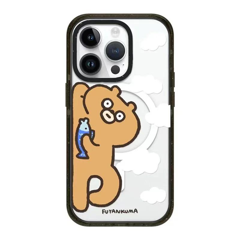 

MagSafe Acrylic Cartoon Bear Phone Case Cover for iPhone 11 12 13 14 15 Pro Max Case for iPhone 15 ProMax