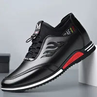 Men's Trendy Casual Sneakers Invisible Height Increase Of 6CM To 8CM Real Leather Business Shoes For Men Summer Season