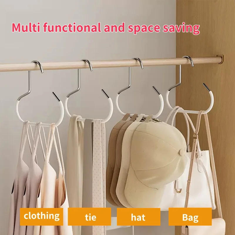 1/2/3/5pcs Circle Ring Hat Hanger Non-marking Non-slip Hat Storage Hook Closet Bedroom Saving Space Scarf Towel Tie Hanging Rack