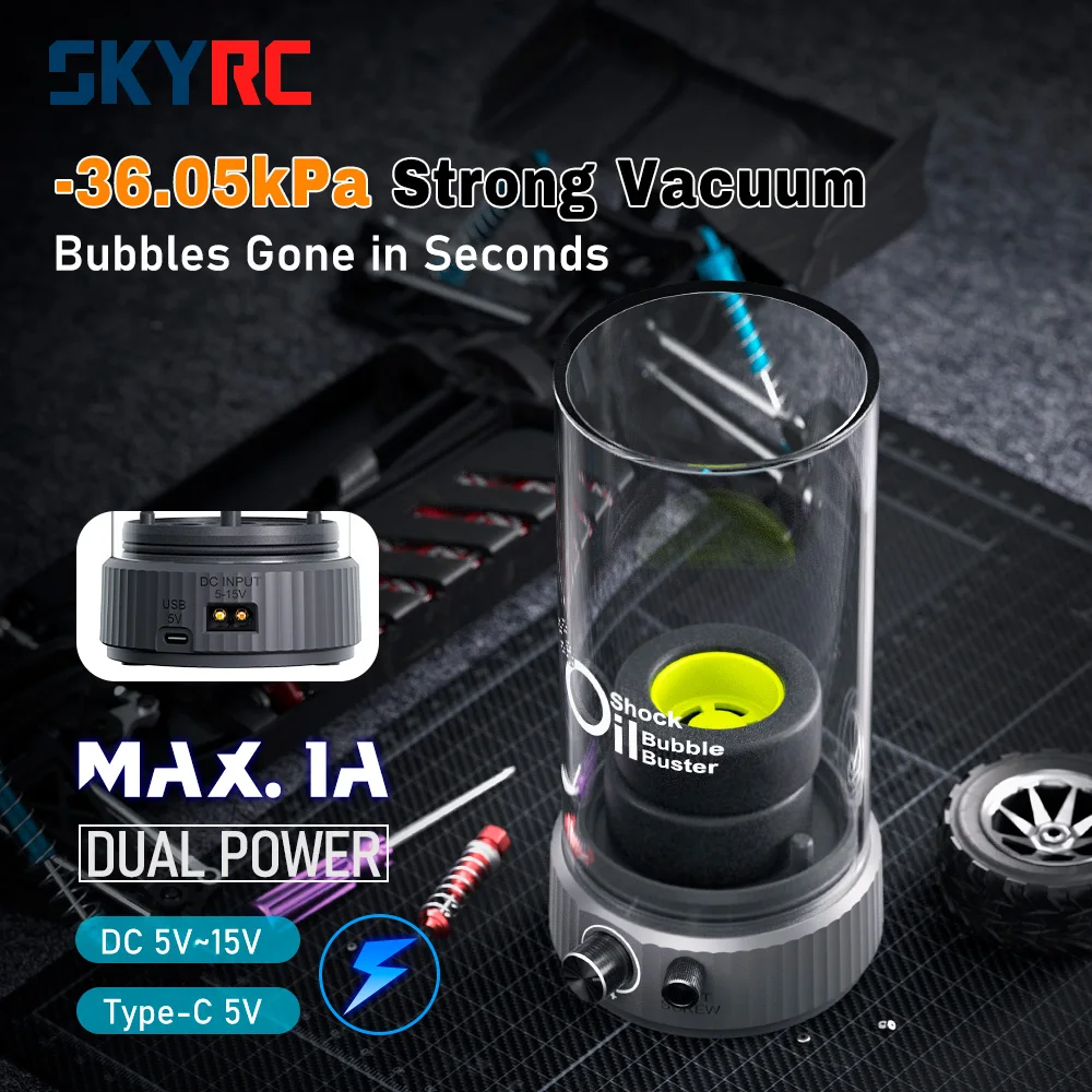 SkyRC Shock Oil Bubble Buster RC Vacuum Degassing Tool XT60 USB C For RC Crawler Buggy