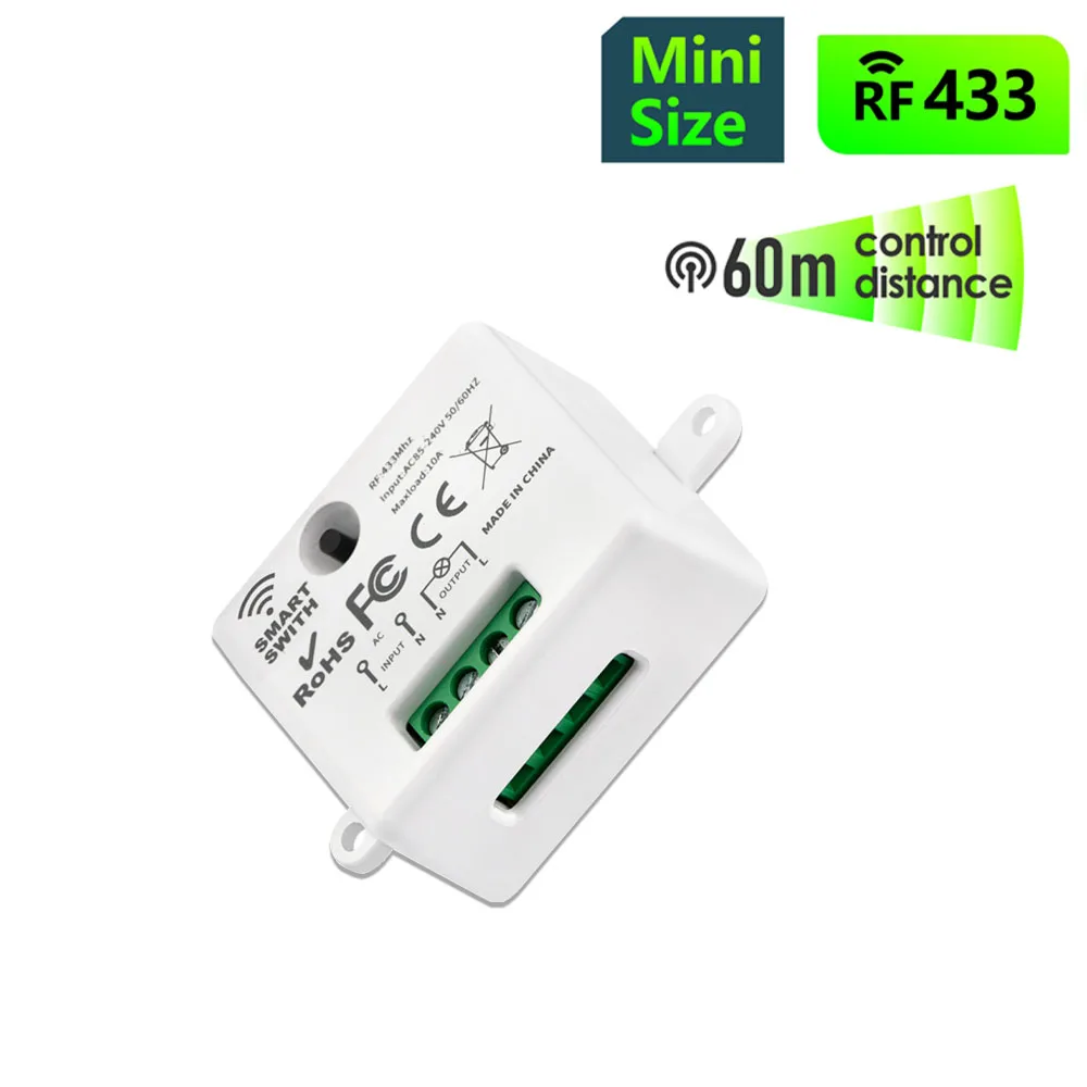 Wireless Self-Powered Licht Schalter 433mhz Rf Kinetische Schalter Keine Batterie Benötigen AC 110V 220V 10A relais Modul für Home Appliance LED