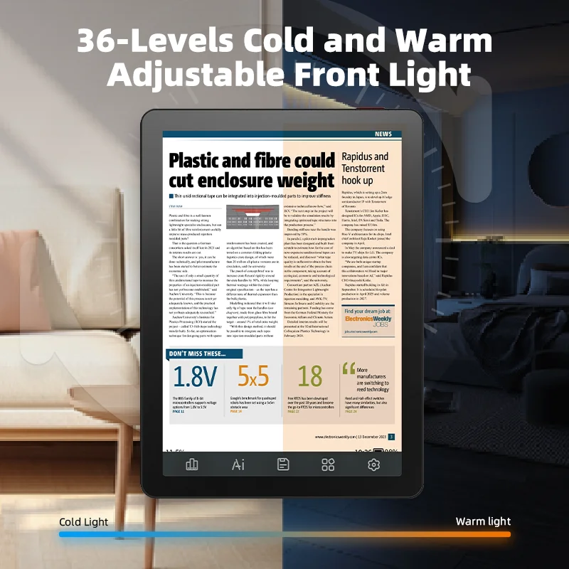 كتاب Bigme B6 الإلكتروني، قارئ الكتب الإلكترونية بالحبر الإلكتروني الملون مقاس 6 بوصات، ضوء أمامي 36 مستوى، نظام تشغيل Android 14 مع Google Play، قارئ تحكم العين