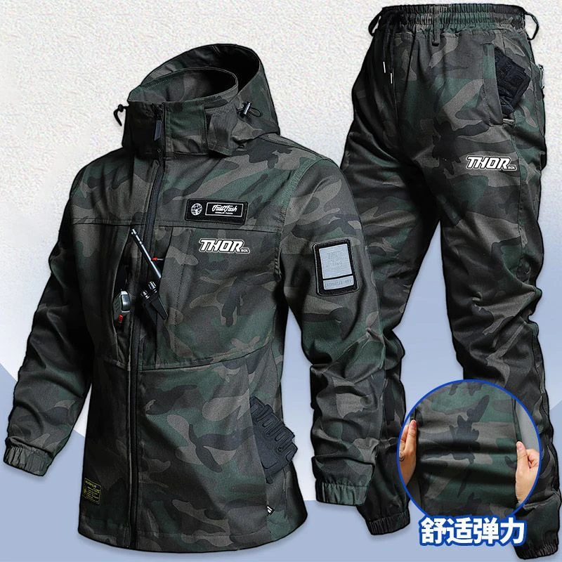 AliExpress THORSOL Cycling Jacket Set Men Waterproof Bicycle Clothes Mountain Bike Trousers Camouflage Motorcycles Riding Suit Pantalon MTB