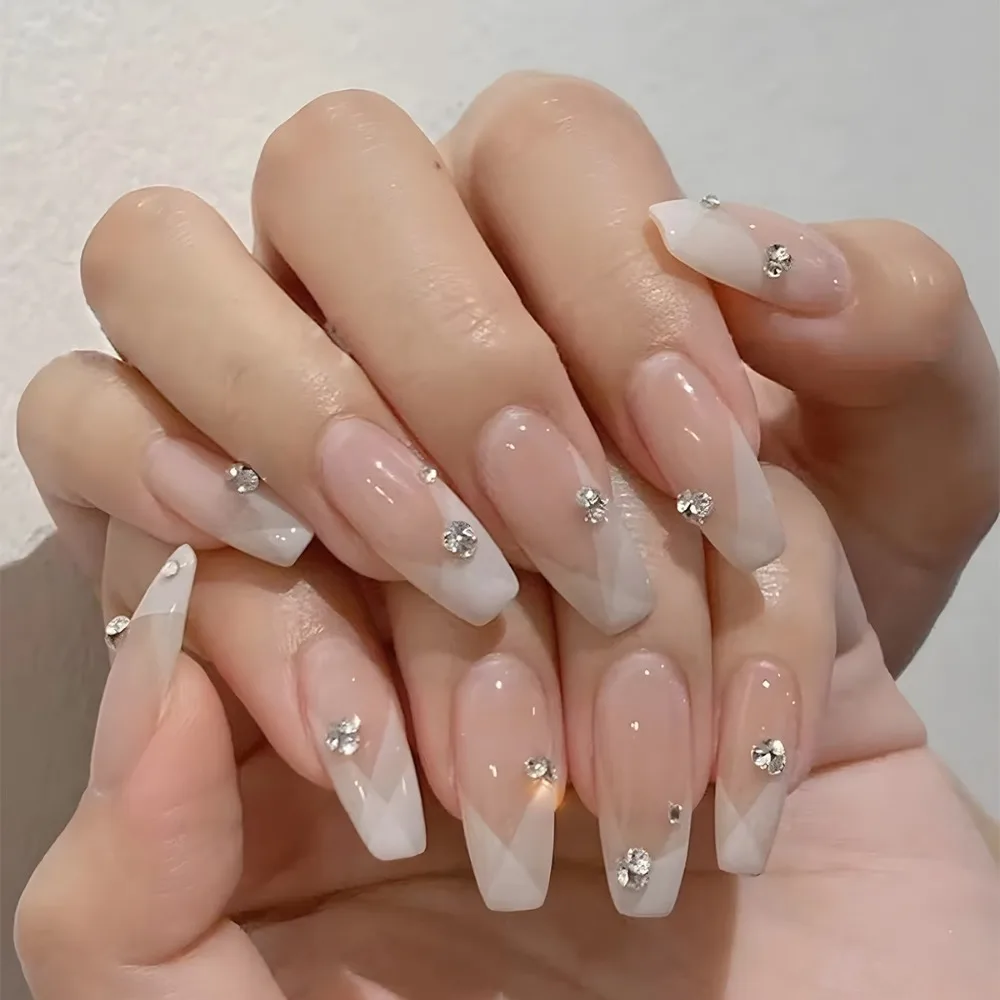 

Waterproof Valentine's Day Ballerina False Nails Press on Nails Full Cover Fake Nails Wearable Manicure Tool Nail Tips Girl