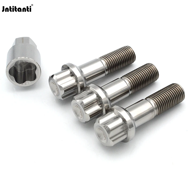 

Jntitanti Anti-Theft Spherical Seat Gr.5 Titanium Wheel Bolt M14x1.5 for Mercedes Benz Maybach SUV Wheel