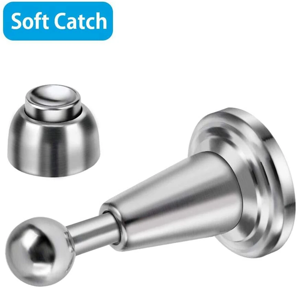 

Wall Mount Silver With Screws Holder Bedroom Magnetic Home Hardware Catch Floor Door Stops Door Stopper