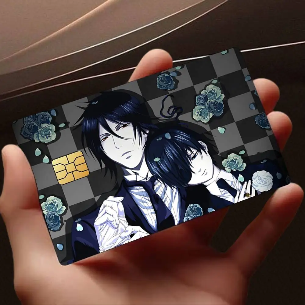 BB-Black Butler Anime S-Sebas Card Stickers for Bank Access Protective Waterproof Film Cover Sticker Gift