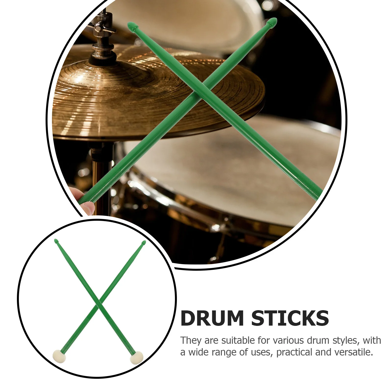

1Pair Dual-Ended Drum Sticks Professional Smooth Surface Practical Drum Percussion Sticks for Beginners and Stage Use