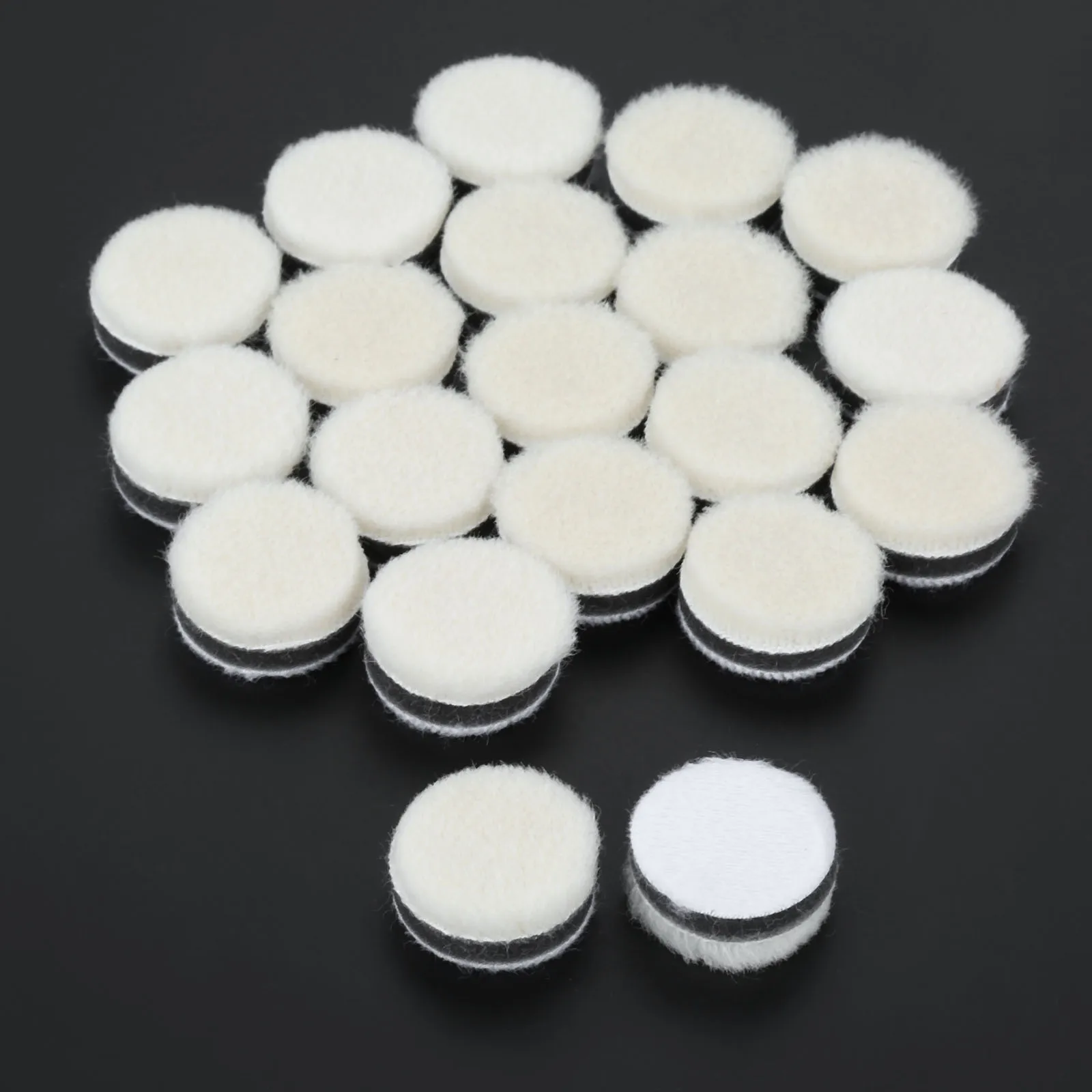 DRELD 20 piezas-almohadilla de pulido de lana de 1 pulgada, almohadillas de pulido para pulidor de coche o vidrio, detalle de pulido, acabado de espejo, herramienta de limpieza