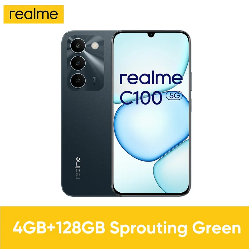 realme C100 5G Smartphone 6.8'' 144Hz Display 6600mAh Grote Batterij 45W Opladen IP64 Waterdicht Stofdicht Dual SIM Android 16 Budget Telefoon