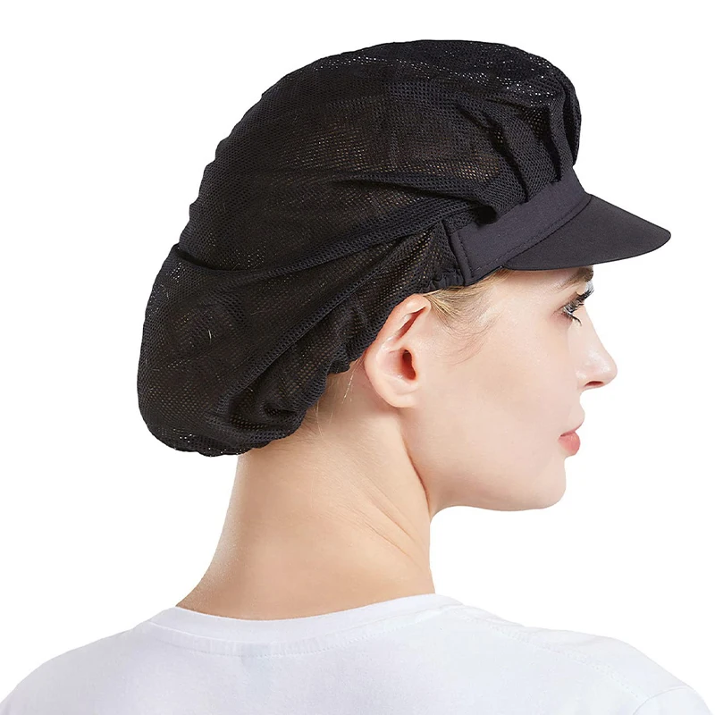 2pcs or 5pcs Kitchen Cooking Hat Food Service Mesh Cap Catering Elastic Working Hats Women Men Hair Cover Caps Workshop Hat