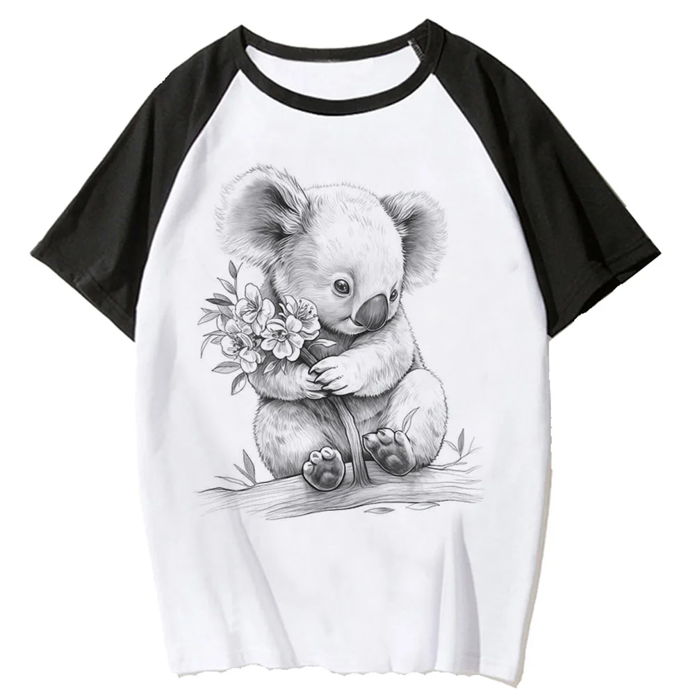 Koala top women summer Y2K comic tshirt female graphic clothes