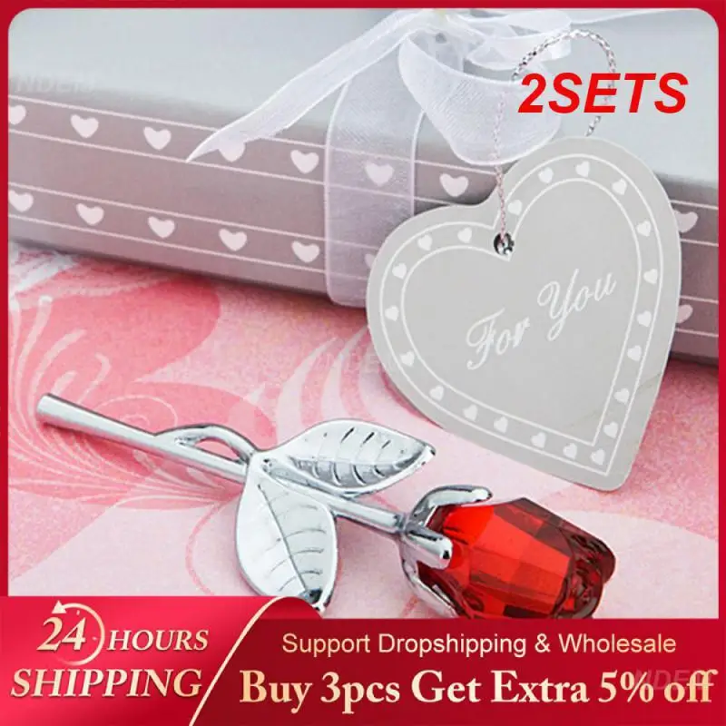 2SETS Gift Ornament Create A Warm And Romantic Atmosphere Silver Mothers Gift Girlfriend Gift Vivid Shapes 5 Colors