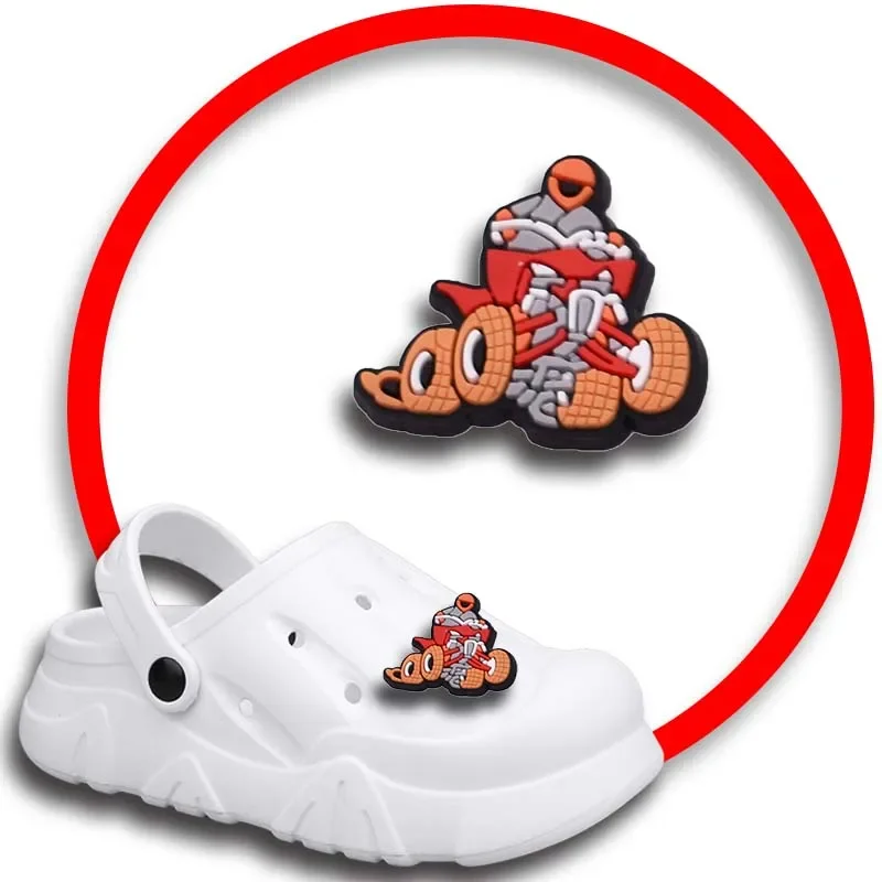 Breloques de chaussures de course de kart pour hommes et filles, accessoires de chaussures pour Crocs, sandales, sabots, épingles, accessoires de décorations de chaussures, badges pour enfants