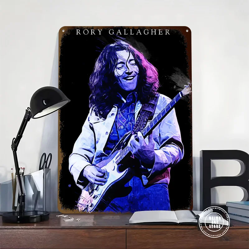 Rory Gallagher Personalized 3D Textured Metal Poster Wall Art Vintage Tin Signs for Gaming Room Decoration Cozy Desk Decor House