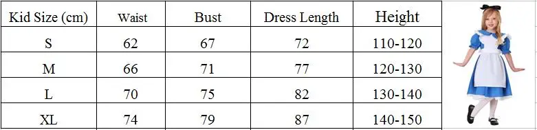 الأطفال فتاة الأزرق أليس في بلاد العجائب هالوين زي للأطفال حفلة لوليتا فستان خادمة تأثيري يتوهم كرنفال ازياء الفتيات