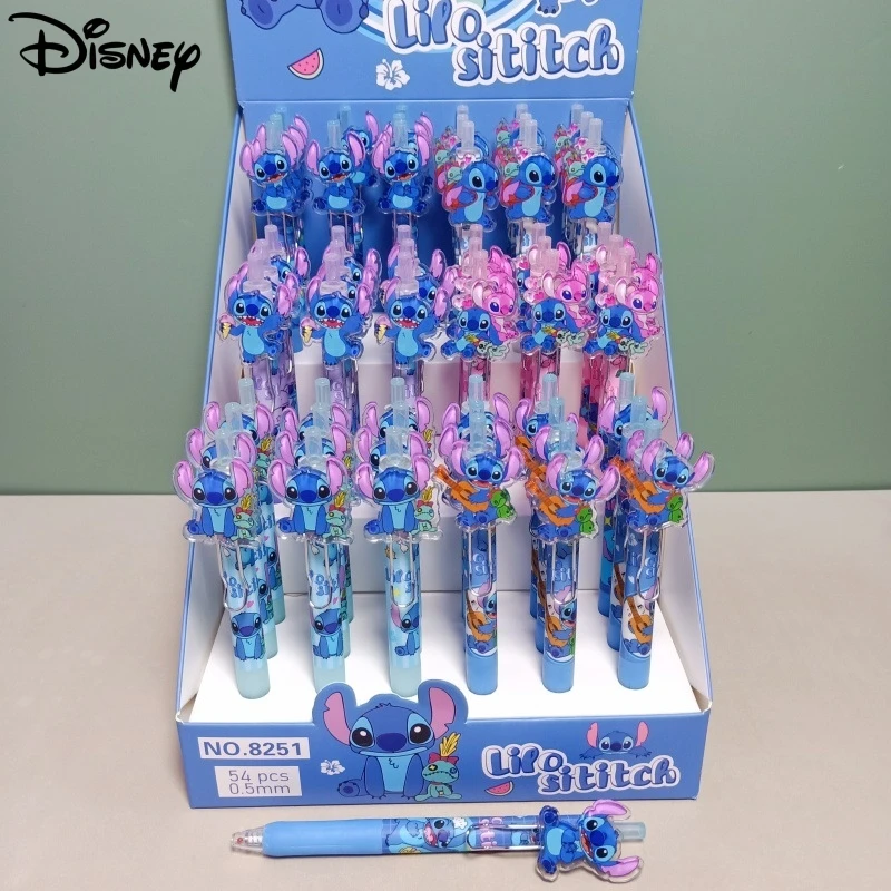 disney lilo stitch gel pen patch cartoon caneta assinatura do estudante papelaria preto ferramentas de escrita 54 pcs 05 mm 01