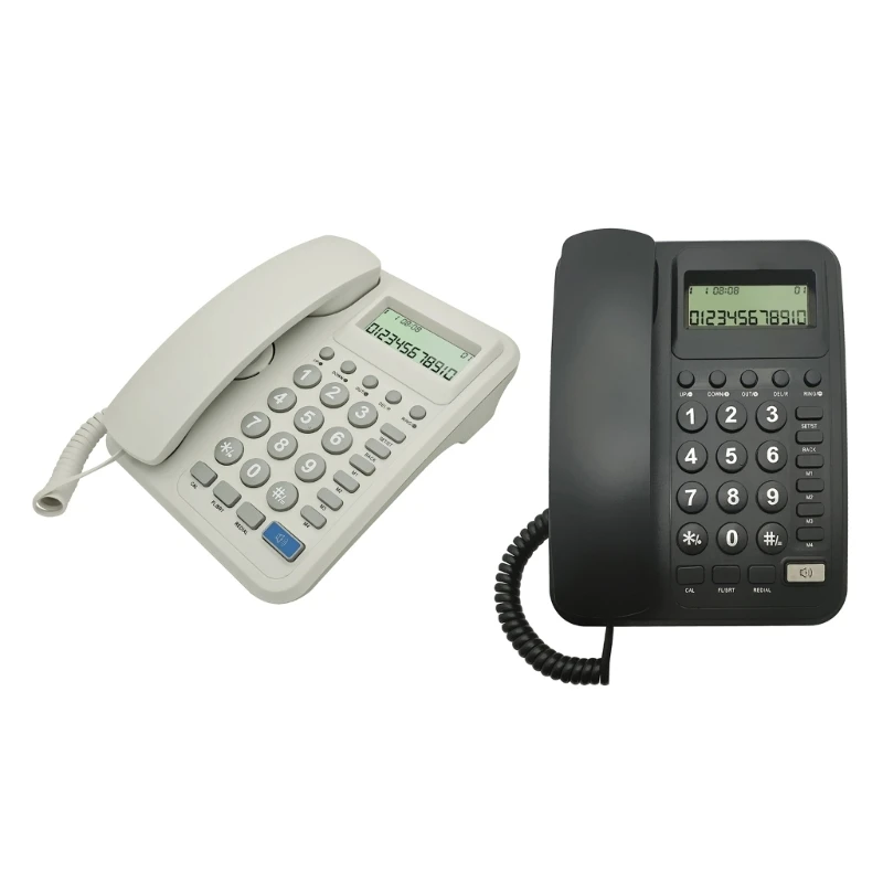 Corded Phone Landline Phone Desktop Phone for Home/Hotel/Office with Automatic Call Display Double FSK/DTMF System