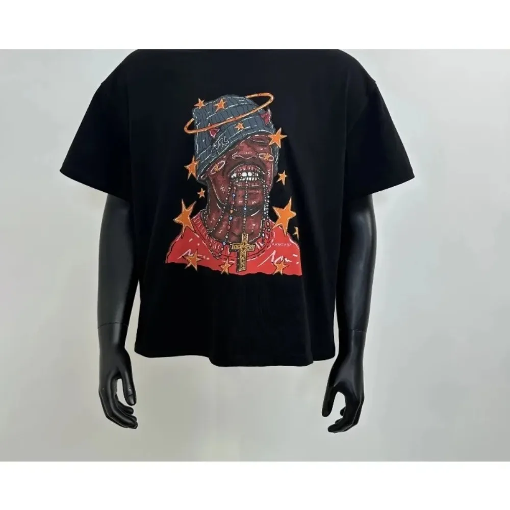 

NEW 2025 Men's and women's fashion printed T-shirt high quality pure cotton street style fashion retro short sleeves