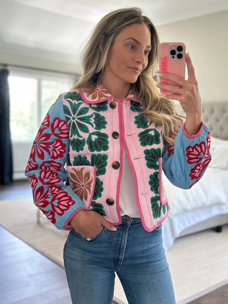 

Повседневное хлопковое пальто с принтом, женская утепленная куртка с длинными рукавами и пуговицами с лацканами, осень-зима 2021, модная женская верхняя одежда