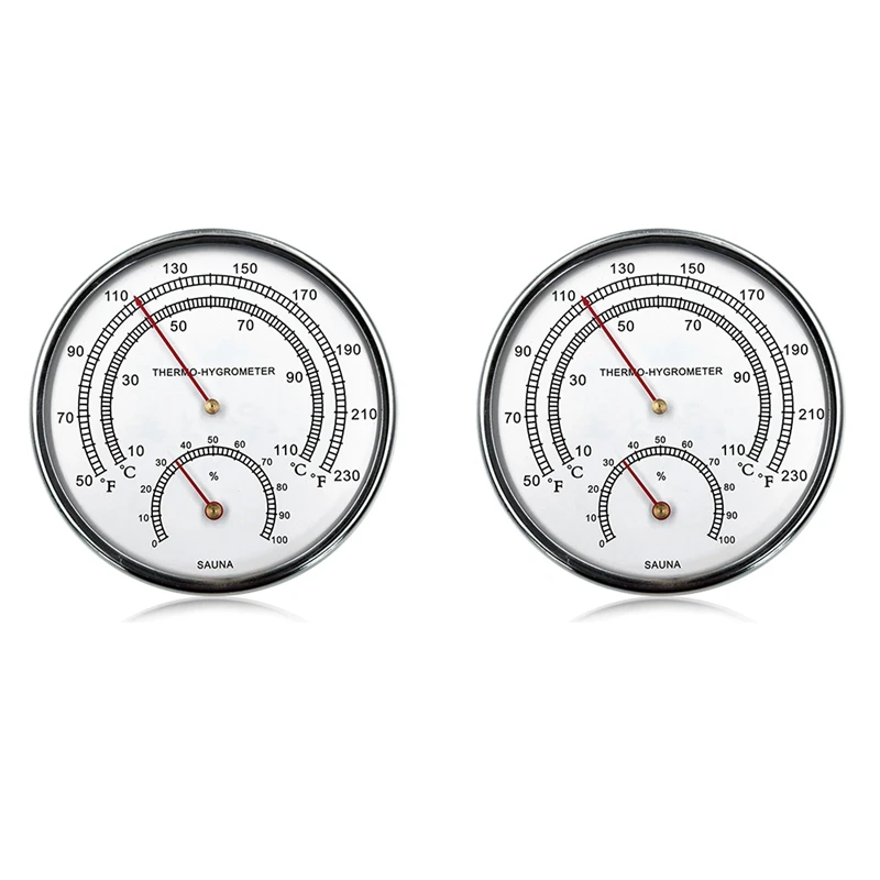 Sauna Parts Accessories Sauna Thermometer Fahrenheit 2 In 1 Metal Sauna Thermometer And Hygrometer With Hanging Hole