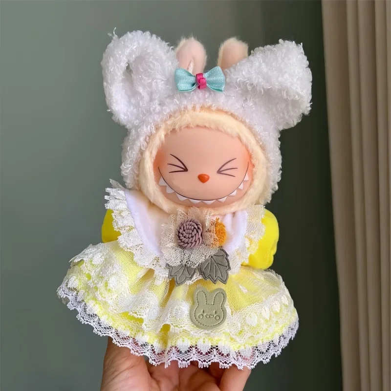 Mini muñeca de peluche de 17cm, ropa dulce, accesorios, sin muñeca para Labubu, accesorios de ropa DIY