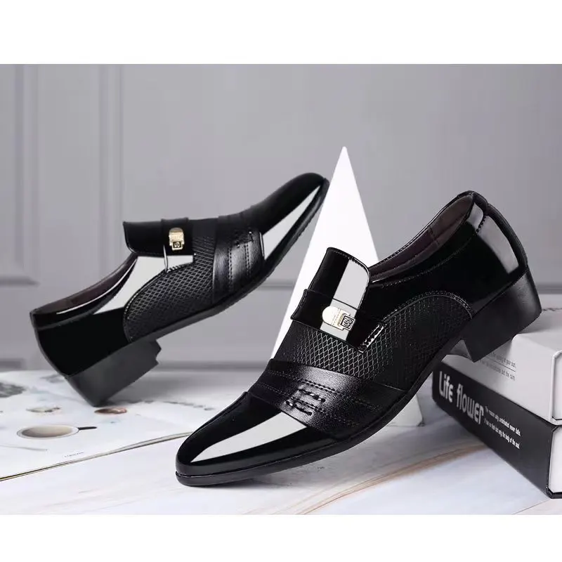 Men Formal Leather Shoes Black Pointed Toe Men Loafers Party Office Business Casual Shoes for Men Oxford Shoes Men's Dress Shoe