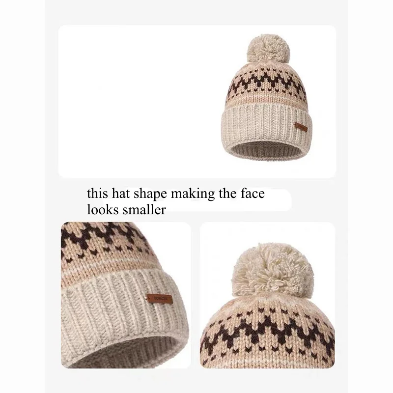 Moda inverno chapéu mohair outono inverno gorros de malha chapéus para mulheres inverno quente chapéu skullies boné para menina com pompom