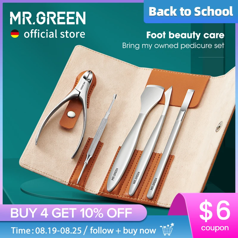 

MR.GREEN Pedicure Knife Set Professional Ingrown Toenail Foot Care Tools Stainless Steel Nail Nippers Clipper Remover Kit