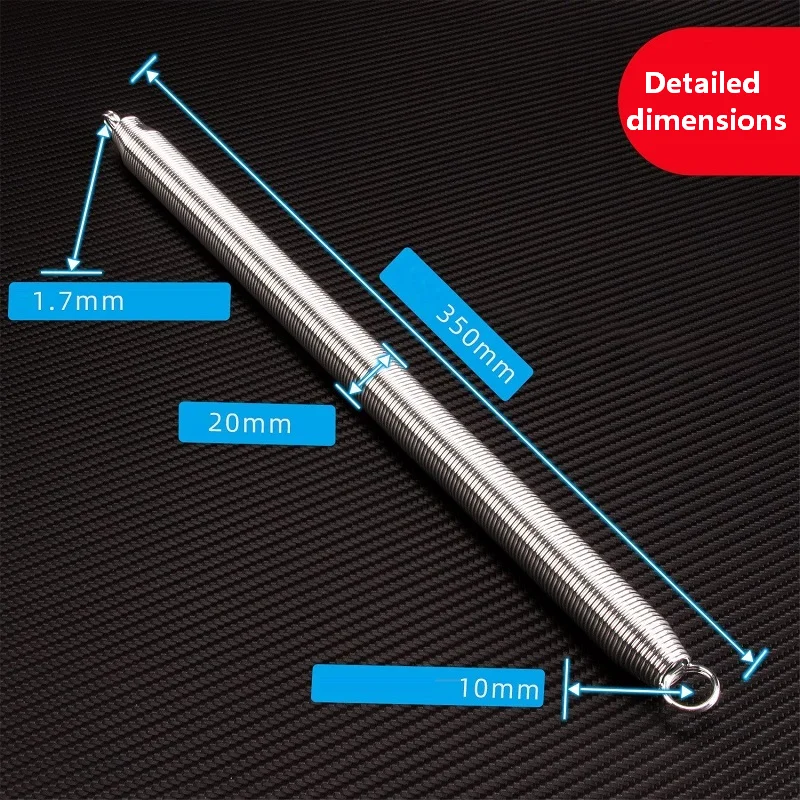 15kg Pull Spring Fitness Accessories Replacement Springs Galvanized Steel Resistance Band Tube Repair Parts With Hook