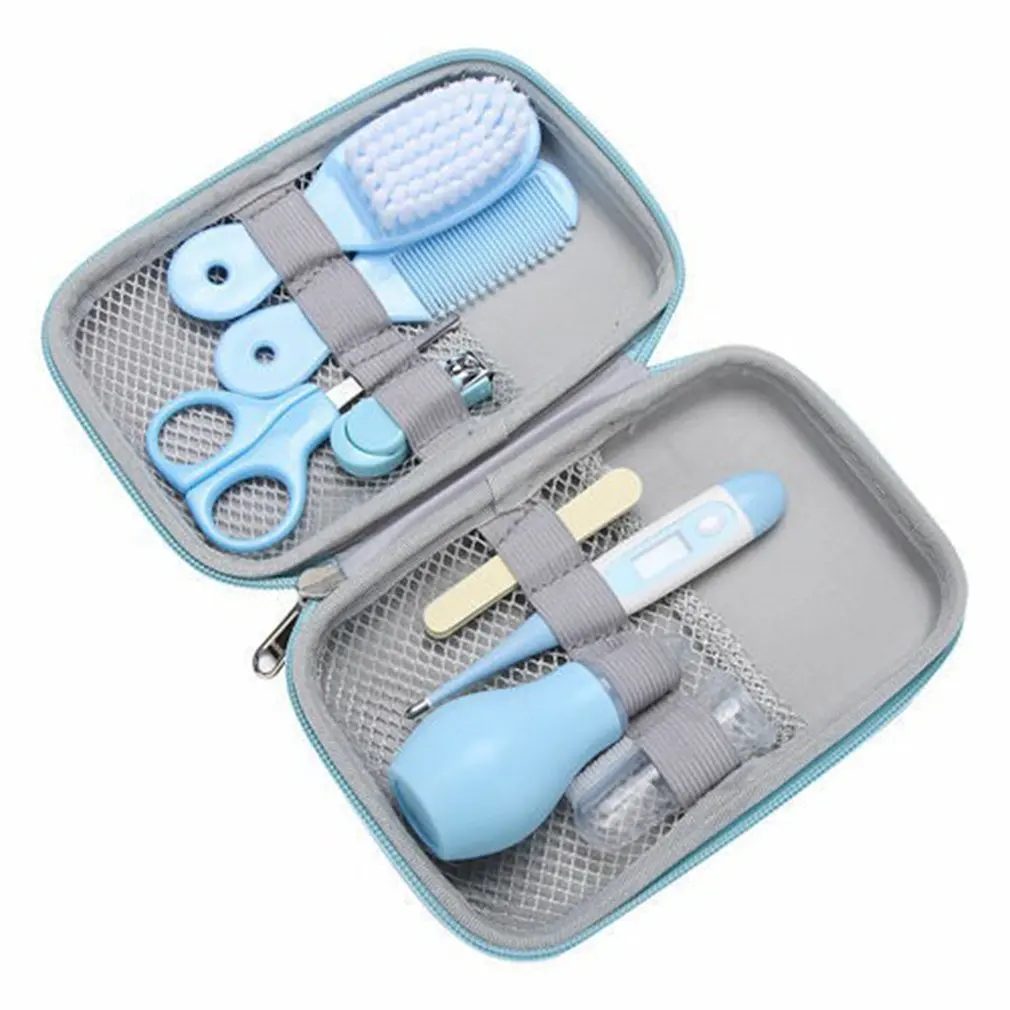 8 pcs/Set Newborn Baby Kids Nail Hair Health Care Thermometer Grooming Brush Kit Care Baby Essentials Newborn Material Safety