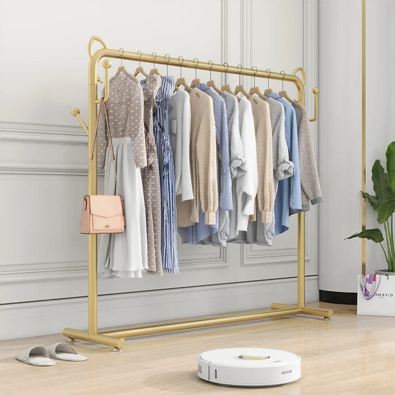 Vertical Balcony Clothes Racks Hanging Glod Design Apartments Clothing Rack Living Room Nordic Perchero De Ropa Room Furniture