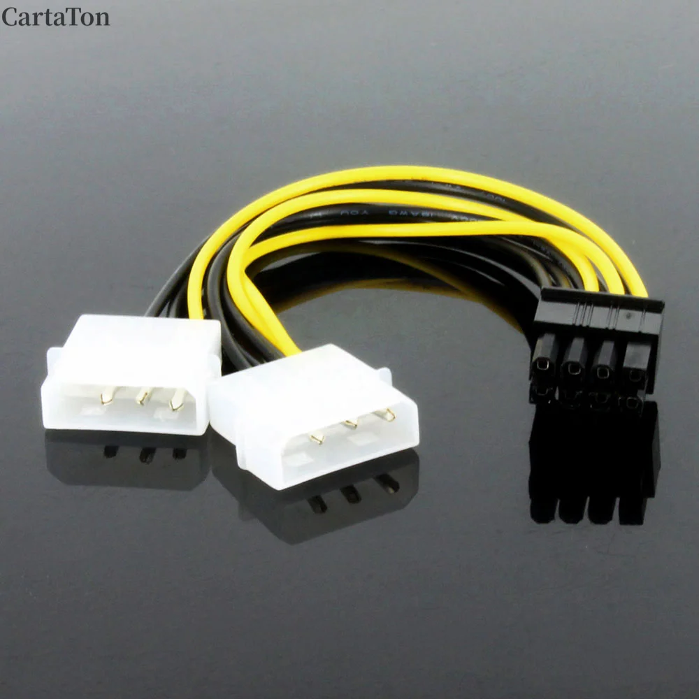 8Pin Male To Dual 4Pin Male Video Card Power Cord 8 Pin PCI Express To Dual 4 Pin Molex Graphics Card Power Cable