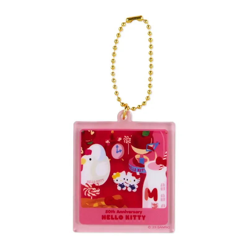 Original Japan Sanrio Hello Kitty 50th Anime Figure Keychian Bag collezione di ciondoli in acrilico regalo per ragazze