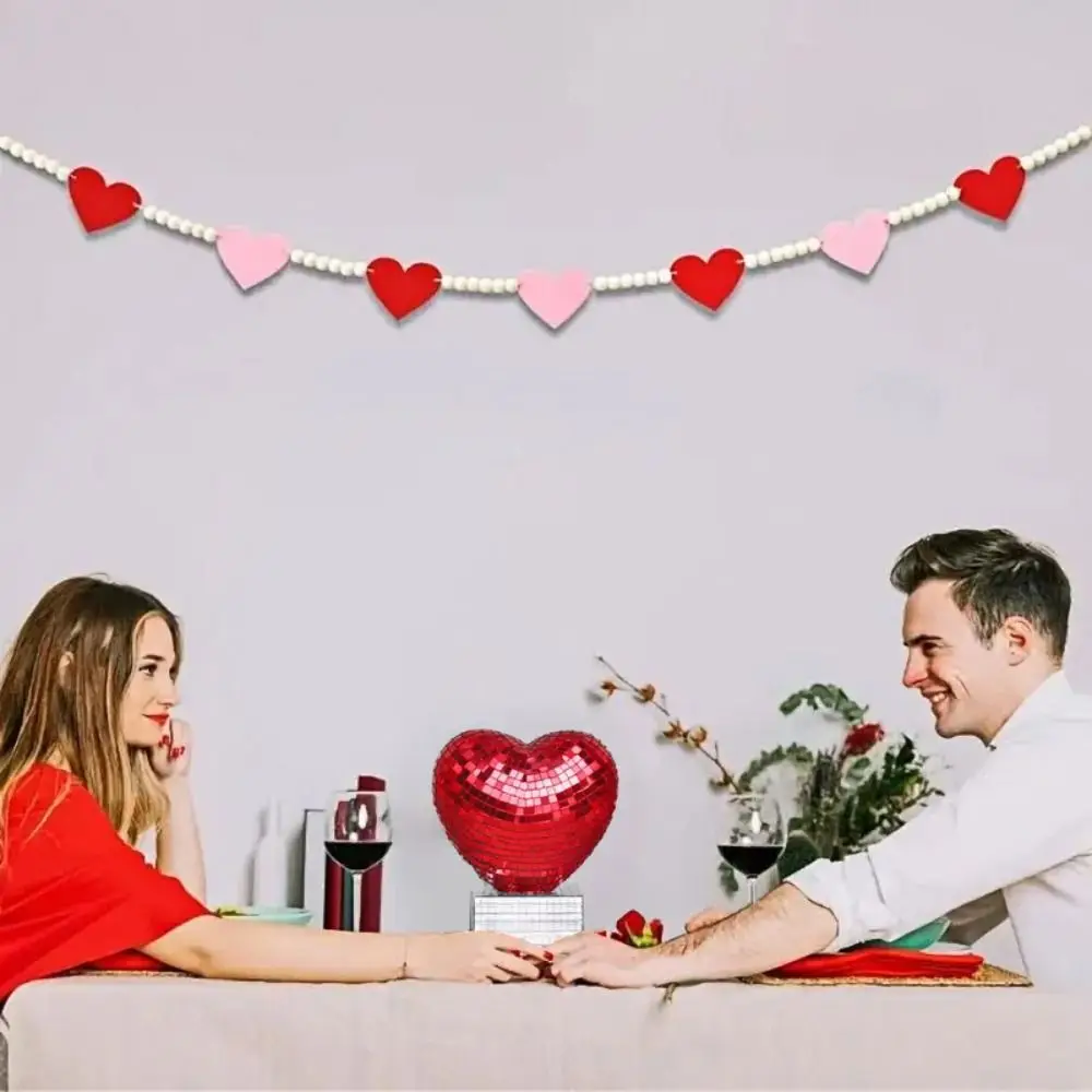 Reflective Heart Shape Disco Ball Decoration Romantic Shining Mirror Surface Ornament Widely