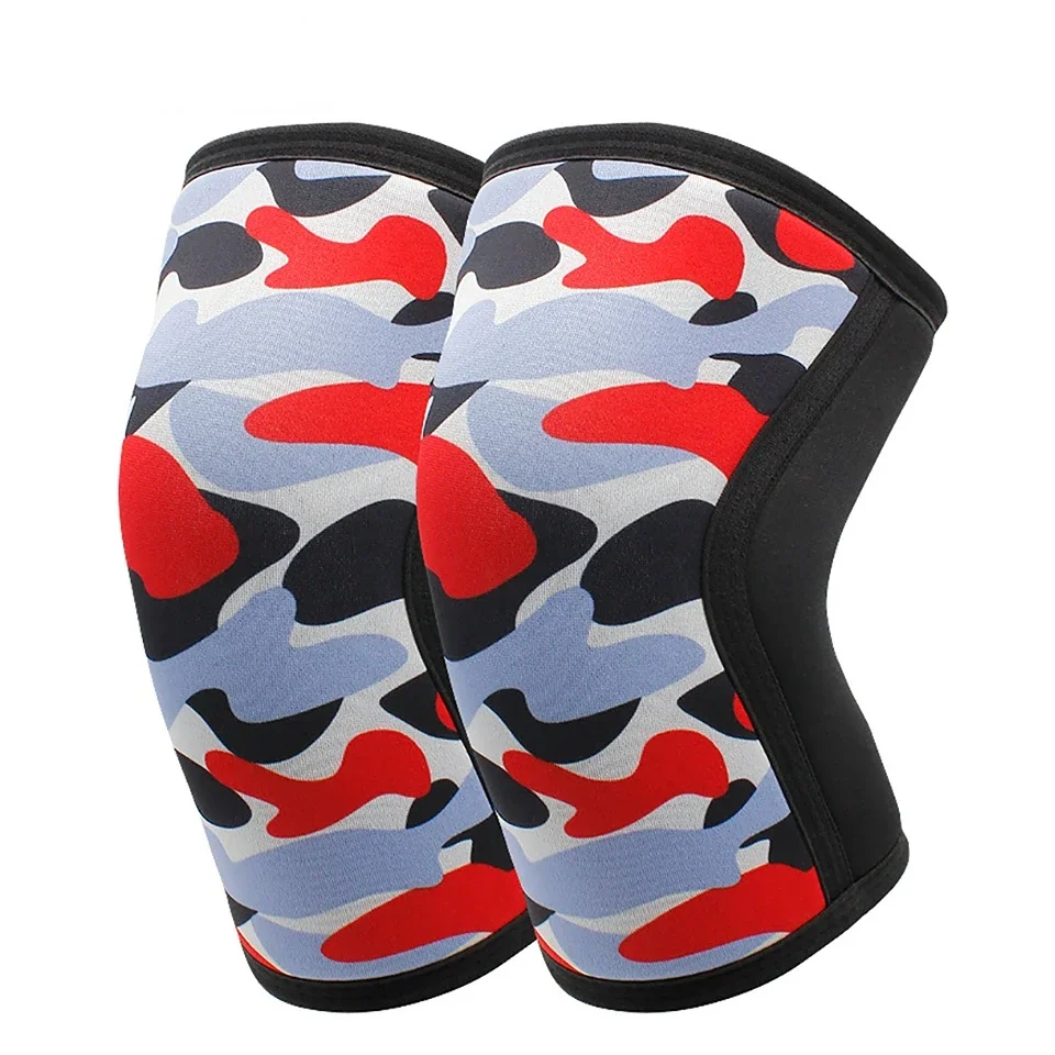 1pc 7mm Neoprene Sports Kneepads Compression Weightlifting Pressured Crossfit Training Knee Pads Support Women Men