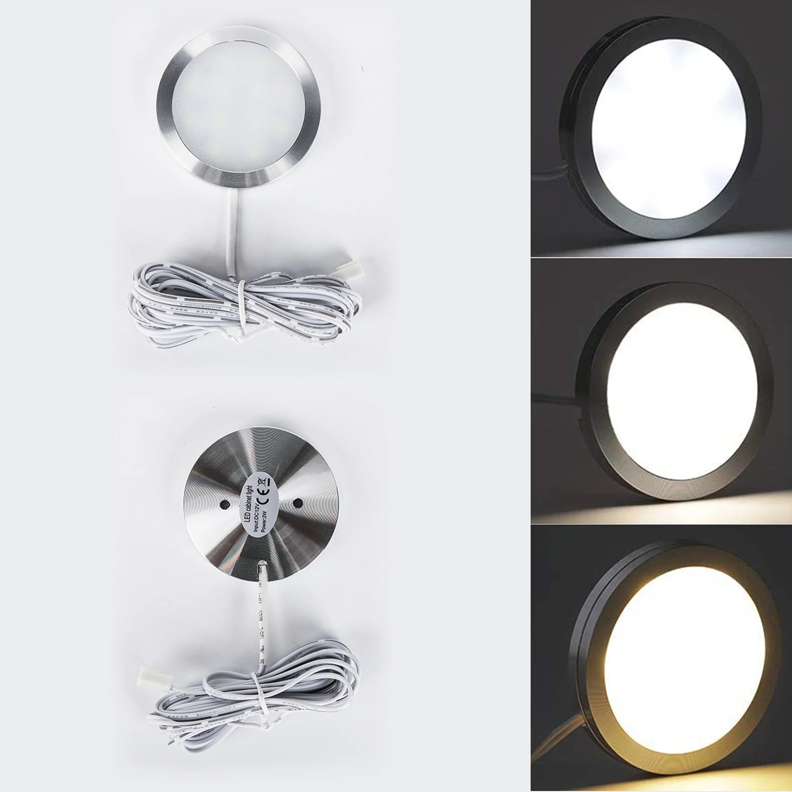 12v Led Cabinet Light Surface Mounted Dimmable Bulbs Smd2835 Under Lights 6000k 3000k 4000k 3watts Super Slim Ceiling Spotlights