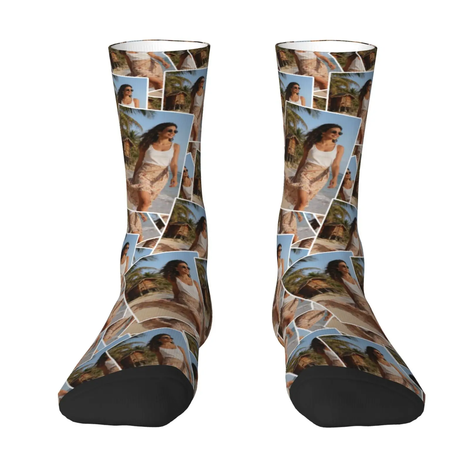 Custom Face Socks Personalized Photo Socks Customizable Funny Socks with Your Picture  Available Unique Gift for Couple view 2