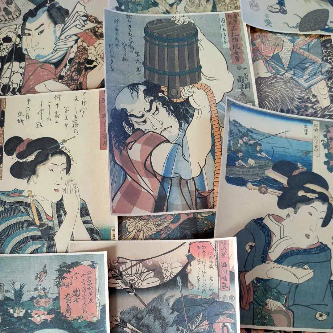 

Винтажный постер Ukiyoe в японском стиле из крафт-бумаги, настенная наклейка, украшение для дома, ресторана, клуба, кафе